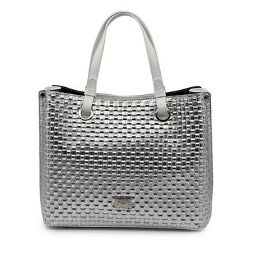 Сумка Renato Angi кожаная плетеная серебряная/белая - фото 1, 3252217 RA BIANCO