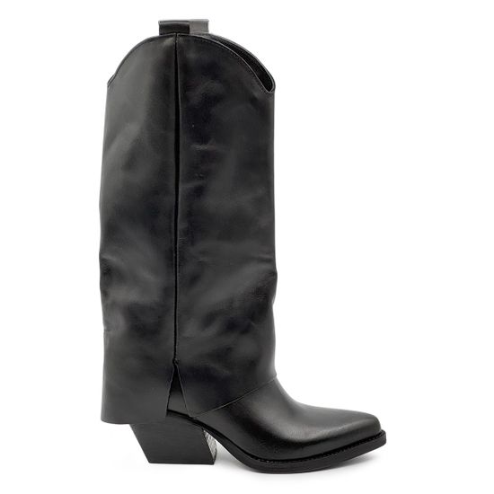 Полусапоги-казаки NILA&amp;NILA черные кожаные демисезонные - фото 1, MA1680 NIL NERO