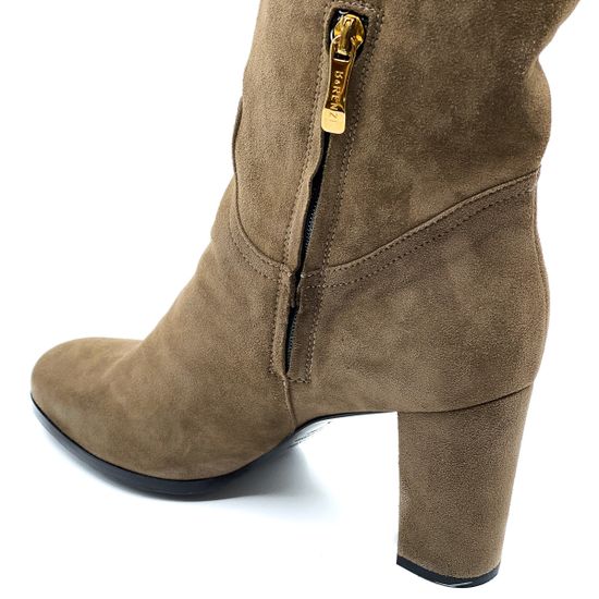 Сапоги Renzi бежевые замшевые МЕХ - фото 7, 471519 RZ OLIVE