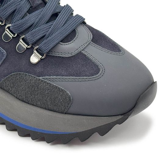 Кроссовки GianFranco Butteri черные/синие кожа/замша на байке - фото 6, 48512-C BUT