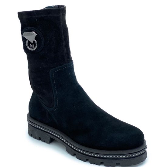 Полусапоги Mara черные замшевые МЕХ - фото 2, 