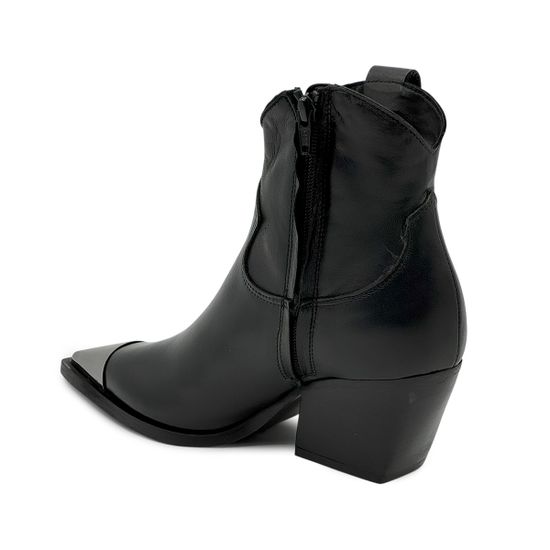 Ботильоны казаки MIMMU черные кожаные демисезонные - фото 3, M860M1 MIM NERO