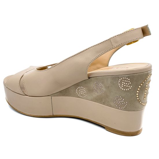 Босоножки Giorgio Piergentili бежевые кожаные - фото 3, 