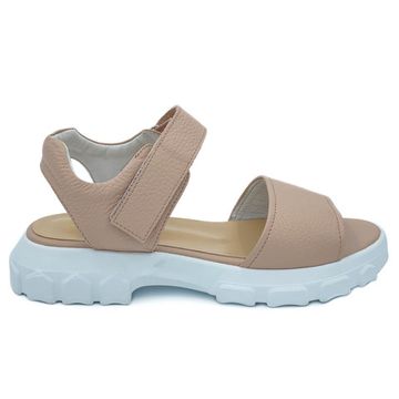 Босоножки Cover бежевые кожаные - фото 1, 9051-3 COV