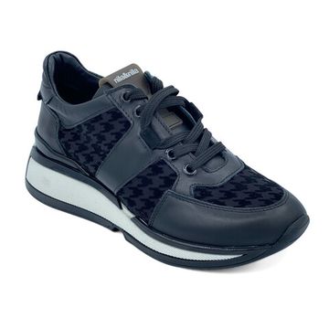 Кроссовки NILA NILA с прозрачной вставкой черные кожа/текстиль - фото 2, NO5823 NIL NERO