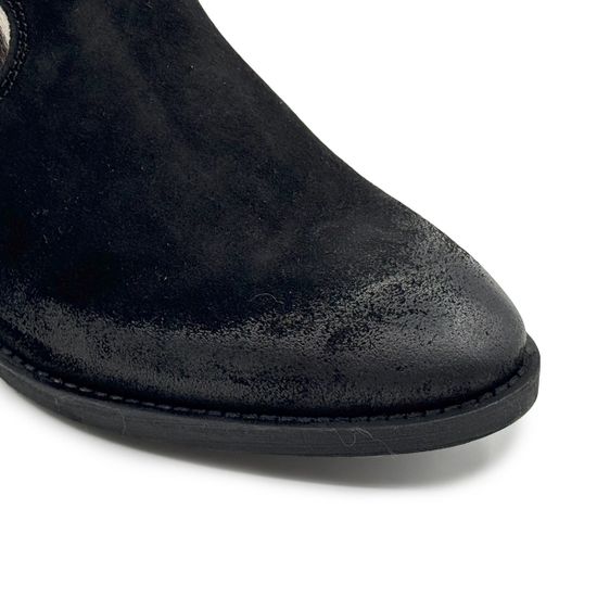 Ботинки-казаки NILA&amp;NILA черные замшевые &quot;зебра&quot; демисезонные - фото 6, MA-LP04 NIL NERO