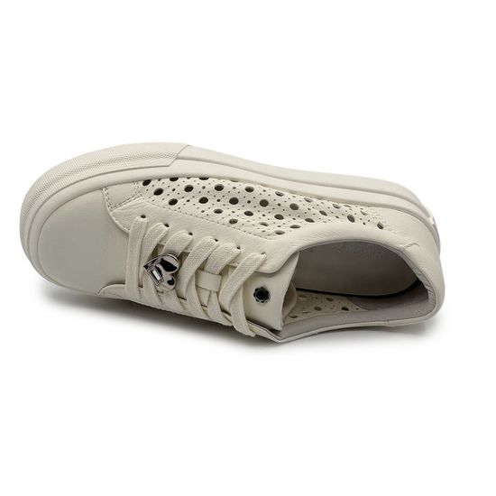 Кеды TUFFONI белые кожаные перфорированные - фото 5, 3525053LL TUF