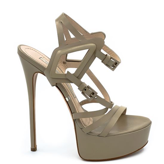 Босоножки Gianmarco Lorenzi бежевые кожаные - фото 1, P4D8M1045 GML