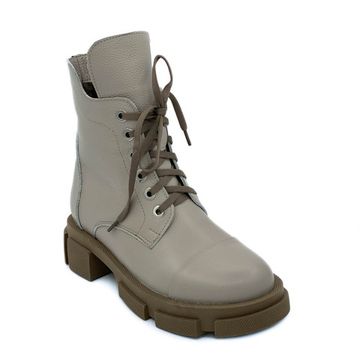 Ботинки Cover бежевые кожаные МЕХ - фото 2, 76936-2 COV