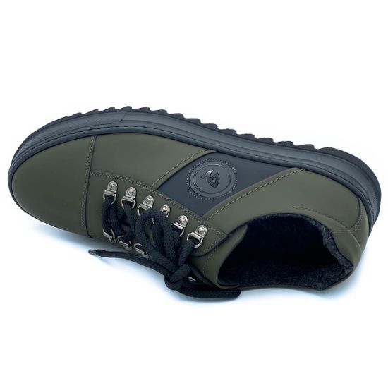 Кеды Giampieronicola черно-зеленые кожаные Байка - фото 5, 