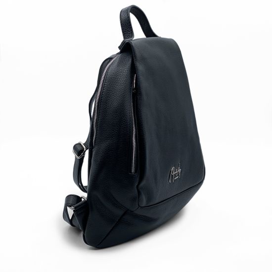 Сумка-рюкзак Renato Angi черная кожаная - фото 2, 