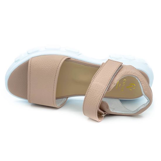 Босоножки Cover бежевые кожаные - фото 5, 9051-3 COV