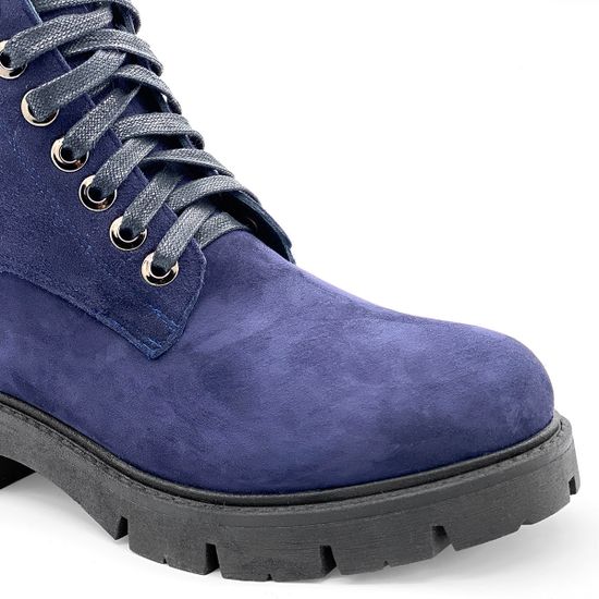Ботинки Cover синие замшевые МЕХ - фото 5, 