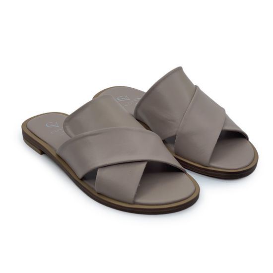 Шлепанцы CV Cover бежевые кожаные &quot;Taupe&quot; - фото 7, 1339-03 COV