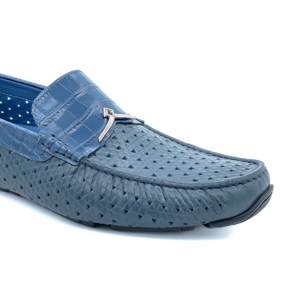 Мокасины Luca Guerrini синие кожаные - фото 6, 