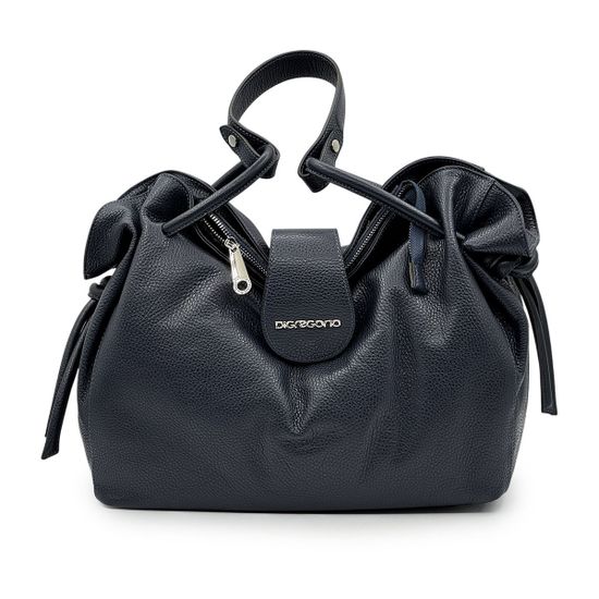 Сумка Di Gregorio черная темно-синяя - фото 1,