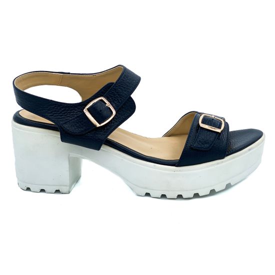 Босоножки Cover синие кожаные - фото 1, 