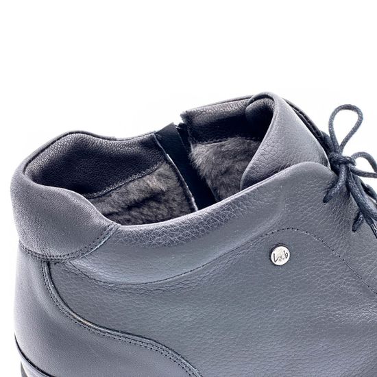 Ботинки Lab Milano черные кожаные МЕХ - фото 6, 