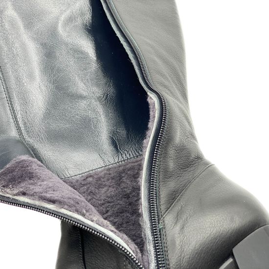 Сапоги Giorgio Piergentili черные кожаные МЕХ - фото 6, 9631 GP