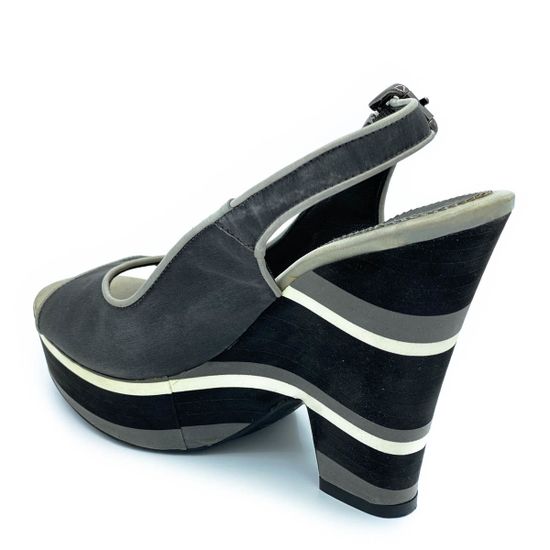 Босоножки Fru.it черные комбинация кожи и текстиля - фото 3, 