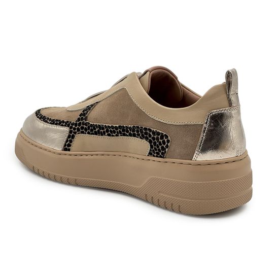 Полуботинки MOT CLE замша/кожа бежевые/серебристые демисезонные - фото 3, MOT3152 MOT