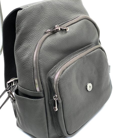 Рюкзак Di Gregorio серый кожаный - фото 5, 
