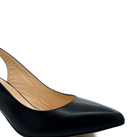 Туфли женские Cover с открытой пяткой кожа черные - фото 6, 18014 COV NERO