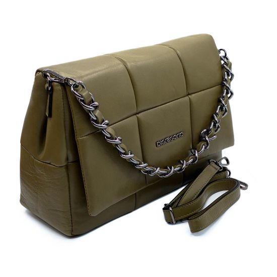 Сумка Di Gregorio зеленая кожаная - фото 7, 