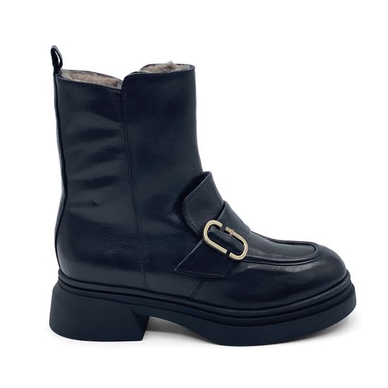 Ботинки Mot Cle черные кожаные на меху - фото 1, MOT2459M MOT