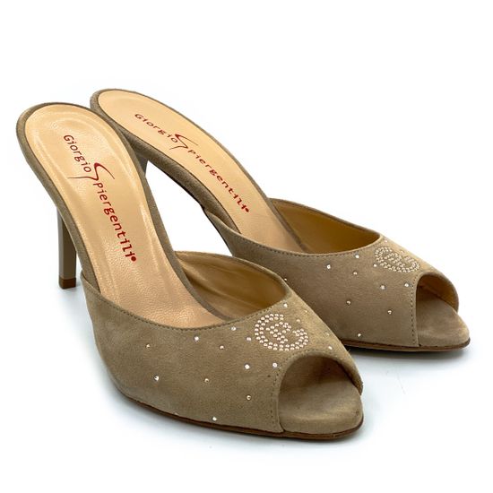 Сабо Giorgio Piergentili бежевые замшевые - фото 7, 