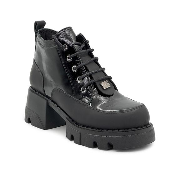 Ботинки Lab Milano черные кожа/лак демисезонные - фото 2, G058811 LAB NERO