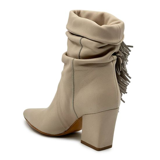 Полусапоги казаки MIMMU бежевые кожаные демисезонные - фото 3, M2726M7 MIM BEIGE