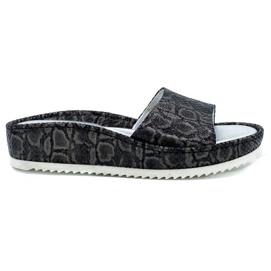 Шлепанцы Marzetti черные тиснение &quot;питон&quot; - фото 1, 