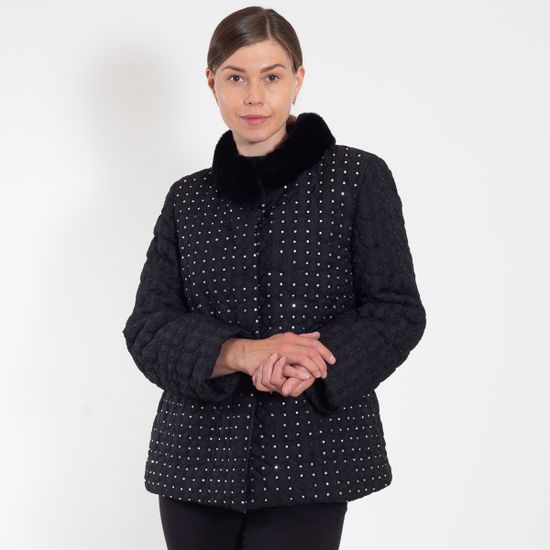 Куртка VOLPI черная со стразами - фото 7, 