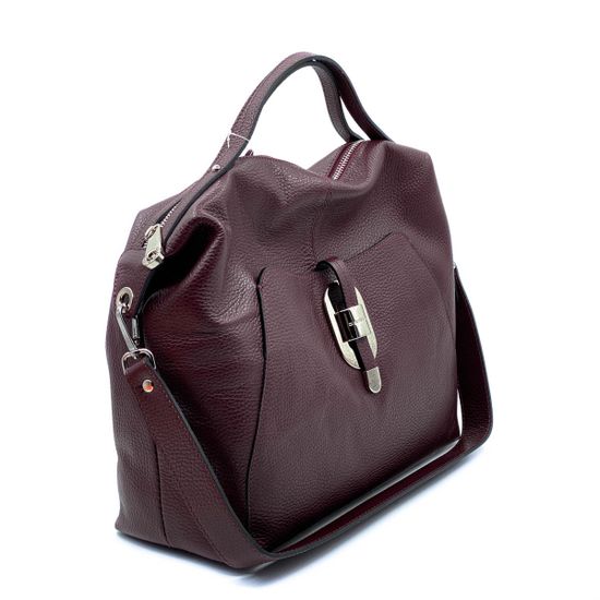 Сумка Di Gregorio бордовая кожаная - фото 2, 