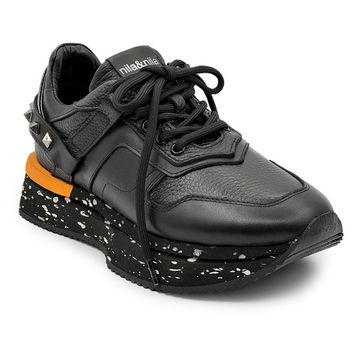 Кроссовки NILA&amp;NILA черные кожаные демисезонные - фото 2, NO6466 NIL NERO