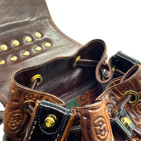 Рюкзак Marino Orlandi коричневый кожаный крокодил - фото 5, 