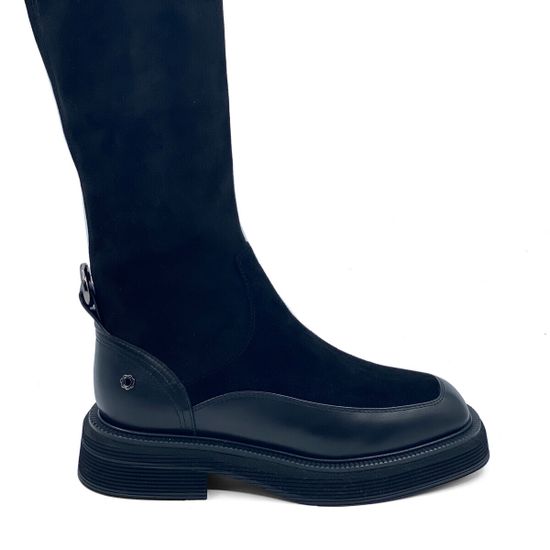 Ботфорты стрейч Tuffoni черные замша/кожа на меху - фото 2, 1723020VE TUF