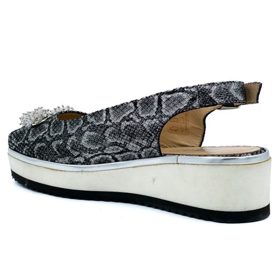 Босоножки Marzetti серые тиснение &quot;питон&quot; - фото 3, 7573D02 MZ