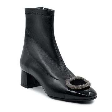 Ботильоны Giorgio Brato Zamponi черные кожа/лак стрейч демисезонные - фото 2, 8378 GB