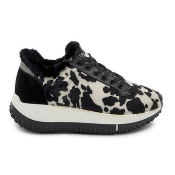 Кроссовки NILA&amp;NILA черные/белые замша/кожа на меху - фото 1, NO9018LM NIL BIANCO/NERO