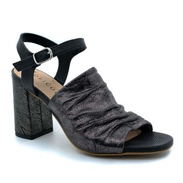 Босоножки Dei Colli из черной кожи с серебристым напылением - фото 2, 1MORE112 DC NERO