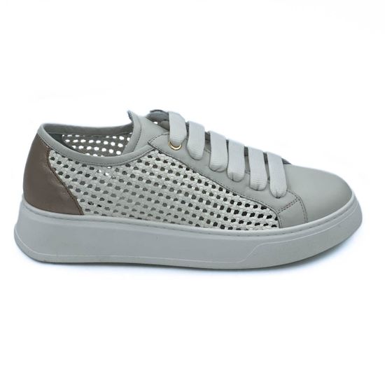 Кеды Donna Soft белые кожаные со сквозной перфорацией - фото 1, 