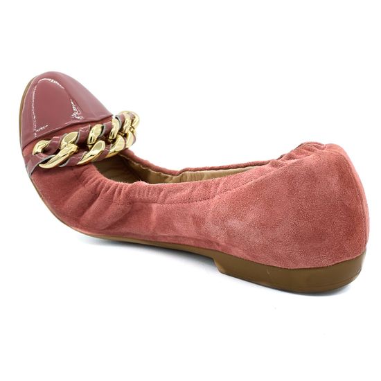 Балетки Renzi натуральная замша/лак розовые - фото 3, 501104 RZ