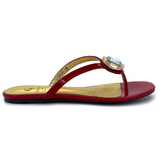 Вьетнамки Cover красные из лакированной кожи - фото 1, 