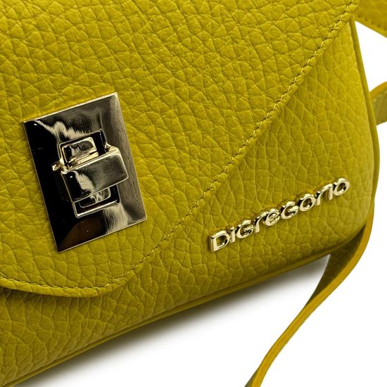 Сумка кросс-боди Di Gregorio желтая кожаная - фото 4, 8889 DG GIALLO