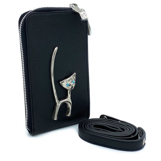 Мини-клатч Renato Angi черный кожаный - фото 3, 