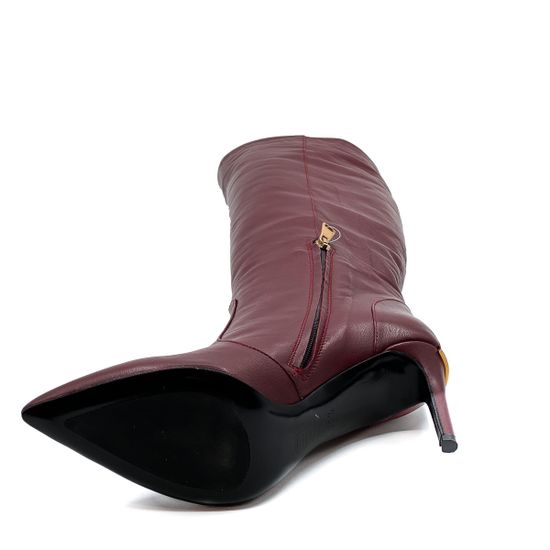 Сапоги Tiffi бордо кожаные демисезонные - фото 4, 