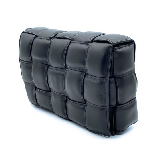 Сумка Di Gregorio черная кожаная плетеная - фото 2, 