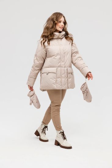 Пуховик Tuffoni светло-бежевый средней длины - фото 2,
